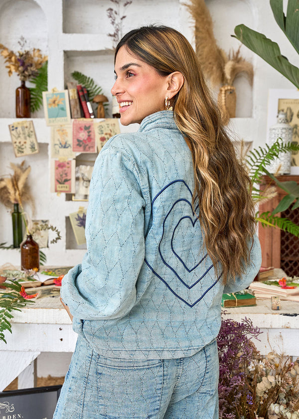 Zoe Indigo Puffer Jacket